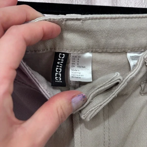 Divided H&M Cream Wide Leg Jeans | High Waist Neutral Denim | Women’s 8 (Fits 6) - Picture 6 of 12